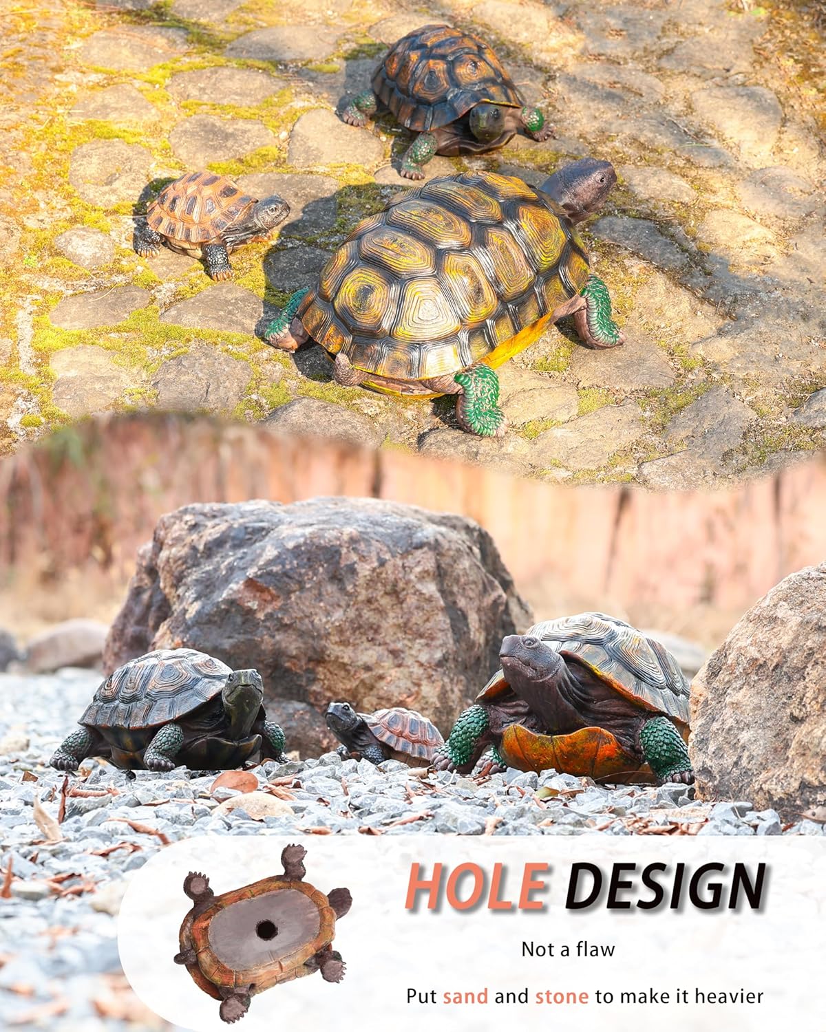 Turtle Statue,Resin Garden Sculpture Indoor/Outdoor Yard Lawn Ornament,Home Decor (Extra Large)