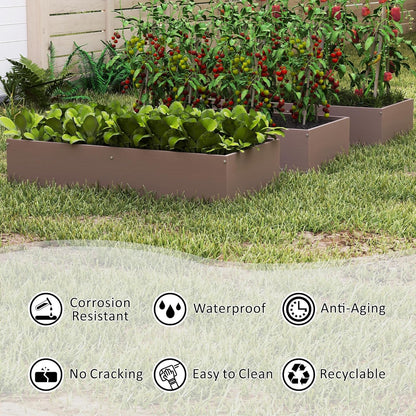 HDPE Raised Garden Bed 47.24 * 24.4 * 9.65 in,Vegetable Planter Bed Outdoor,Elevated Horticulture Planter Bed,Waterproof,Rot-Resistant and Non-Cracking Above Ground Garden Bed(Light Brown)
