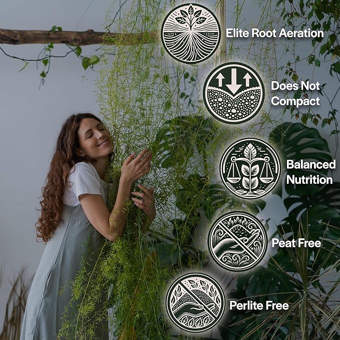 Craft Organic Houseplant Potting Mix, Elite House Plant Soil, Chunky, Well Draining Potting Soil for All Indoor Plants, Tropical Plants & Flowers, Sustainable & Peat Free, Less Prone to Gnats, 8QT