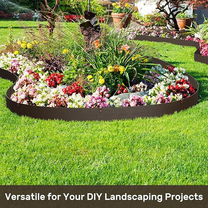 AGTEK 78FT Plastic Landscape Edging Coil Kit, 8 inch High Terrace Board Garden Edging Border with 24 Stakes