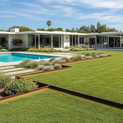 Worth Garden 33ft. Galvanized Steel Landscape Edging - 10-Pack 40" Metal Edging for Landscaping with 11 Stakes, Bronze Powder Coating Hammer-in Lawn Edging for Yard Pathway Divider