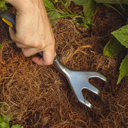 Woodland Tools Heavy Duty Hand Cultivator, 3-Prong Garden Claw Tiller Tool with Anodized Aluminum Head and Soft Ergonomic Grip, Manual Soil Cultivator for Weeding, Digging, and Breaking Up Dirt