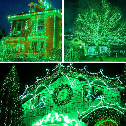 2 Pack 200 LED Solar String Lights St Patricks Day Decorations, 85.2ft 8 Modes Solar String Lights for Outside, Waterproof and Solar Powered Outdoor String Lights for Holiday Garden Tree Party (Green)