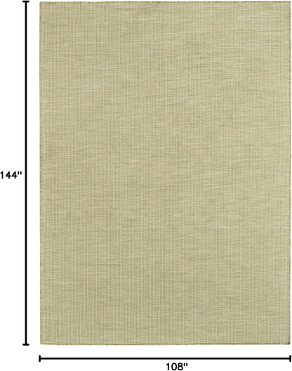 Nourison Home Positano Indoor/Outdoor Green 9' x 12' Area Rug, Easy Cleaning, Non Shedding, Bed Room, Living Room, Dining Room, Backyard, Deck, Patio (9x12)