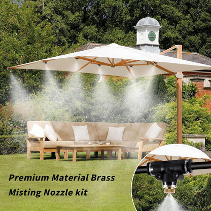 50 Pack Brass Misting Nozzles with 50Pc Brass Misting Nozzles O Ring,Heavy Duty Misting Nozzle 0.02" Orifice (0.5 mm)10/24 UNC for Outdoor Cooling System Dust Control