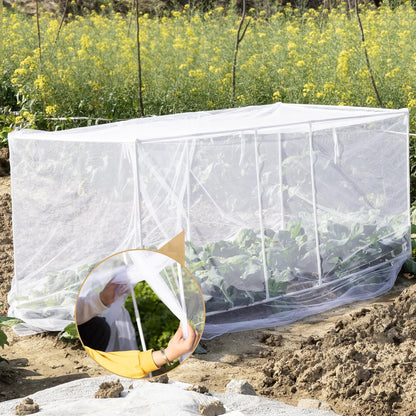 72 * 33 * 30 in Detachable Crop Cages for Garden, Plant Protection Tent with Garden Netting for Vegetables Fruits Flowers,Mesh Plant Covers for Outdoors White