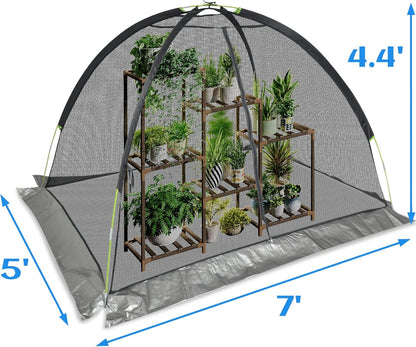 Plant Cover Crop Cage: Breathable Mesh Netting with Zipper Access UV-Proof 7x5x4.4FT for Vegetable Beds & Berry Bushes