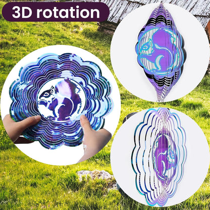 Wind Spinner, Hanging Wind Sculptures,Wind Spinners for Yard and Garden Decor,Yard Decorations Outdoor,Hanging Art Ornaments for Garden Yard Balcony Decor (Squirrel)