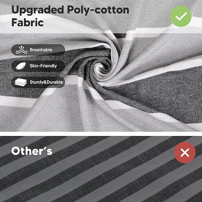 SUNCREAT Hammocks for Outside, Portable Heavy Duty Tree Hammock, Dark Gray & Light Gray