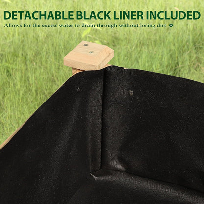 MUPATER 4x2FT Raised Garden Bed, Planter Box with Four Wheels and Legs for Herbs and Vegetables, Elevated Garden Bed with Drainage Holes for Outdoor Indoor, Natural Wood