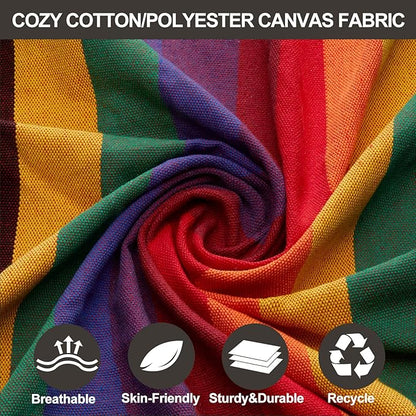 Brazilian Double Hammock with Tree Straps,Extra Large 240x160cm,2 Persons Hammock for Backyard Patio Outdoor and Indoor,450lbs Weight Capacity,Soft Woven Cotton Fabric