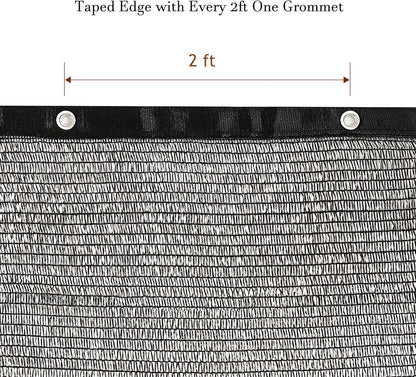 Garden expert 50% Black Shade Cloth 5x10FT Taped Edge with Grommets Sun Net Mesh for Garden Patio Backyard UV-Resistant