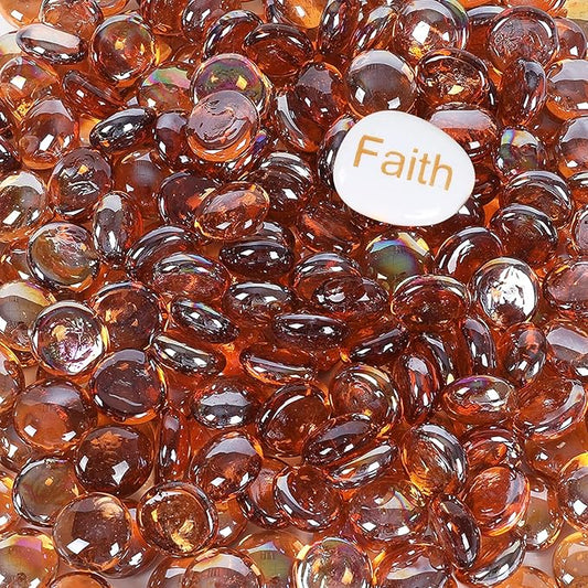 11LB Amber Flat Glass Marbles for Vase Filler, Aquariums, Hydroponics, Home Decor & DIY Crafts