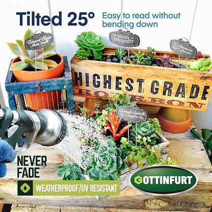 Updated Metal Plant Labels for Garden, 25 Pack Stainless Steel DIY Plant Markers Waterproof for Flowers Pots, Vegetables, Seedlings