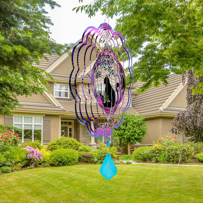 Wind Spinner, Hanging Wind Sculptures,Wind Spinners for Yard and Garden Decor,Yard Decorations Outdoor,Hanging Art Ornaments for Garden Yard Balcony Decor (Cat)
