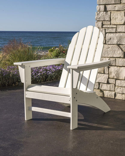 Polywood Vineyard Adirondack Chair, Sand Beige - Classic HDPE Patio Furniture for Outdoor Living, Deck, Garden, Fire Pit, Pool, Beach & Lake Dock Seating