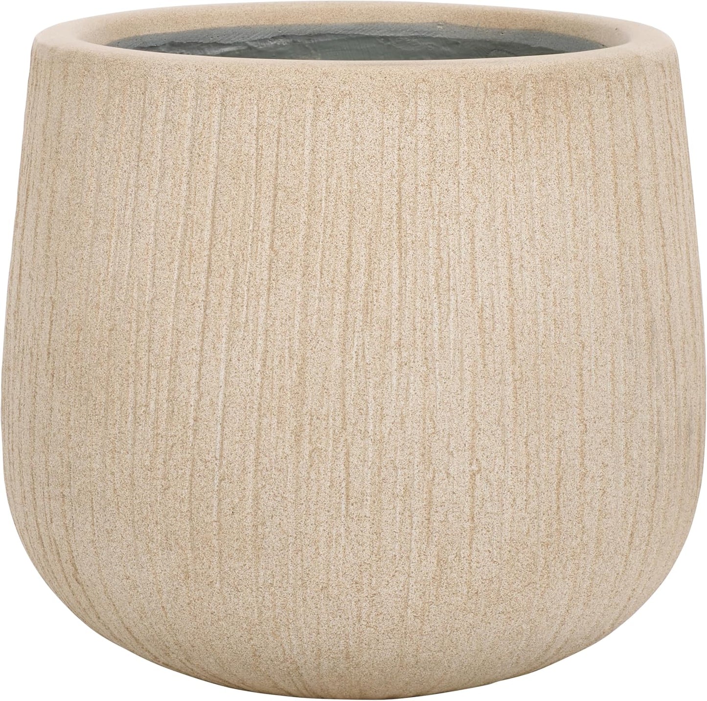 SAFAVIEH Outdoor Collection Francia Modern Beige Concrete Ficonstone Planter Pot