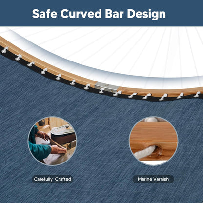 SUNCREAT Hammocks Two Person Tree Hammock, Heavy Duty Curved Bar Hammock for Poolside, Garden, Backyard, Patio, 450lbs Capacity, Navy