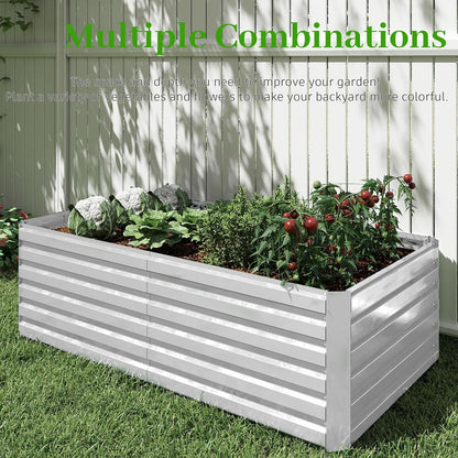 8x4x2 ft Raised Garden Bed, Large Metal Planter Raised Beds, Planters for Outdoor Plants for Vegetables, Flowers, Herbs, Fruits, and Succulents.