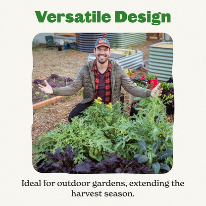 Epic Gardening 5-in-1 Modular Galvanized Raised Garden Bed Kit, 30" Short Metal Planter Box, Durable Aluzinc Steel Raised Garden Bed Outdoor for Vegetables, Herbs, Flowers & Fruits - Round Light Clay