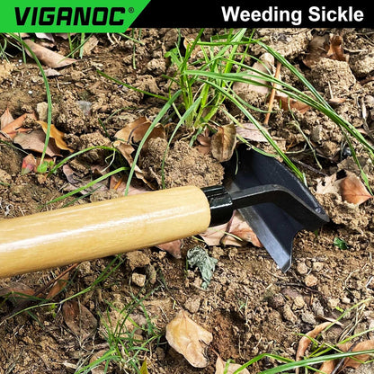 Japanese Wide Blade Garden Tool - Premium Quality Hand Hoes/Weeding Sickle is Very Sharp for Quick Work