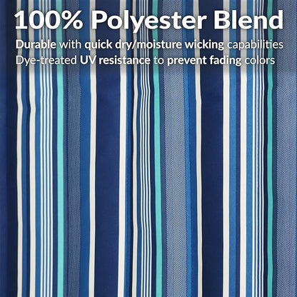 Sunnydaze Quilted Outdoor Hammock with Spreader Bars - Heavy-Duty 450-Pound Capacity Double Hammock for Outside - Breakwater Stripe