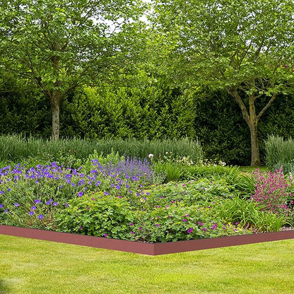 Landscape Edging Coil 33 FT, 2 Inch Tall Garden Edging Border Flexible Lawn Edging Kit with 30 Spikes, Plastic Edging for Landscaping Flower Beds Yard Pathway Paver Edging (2IN x 33FT, Brown)