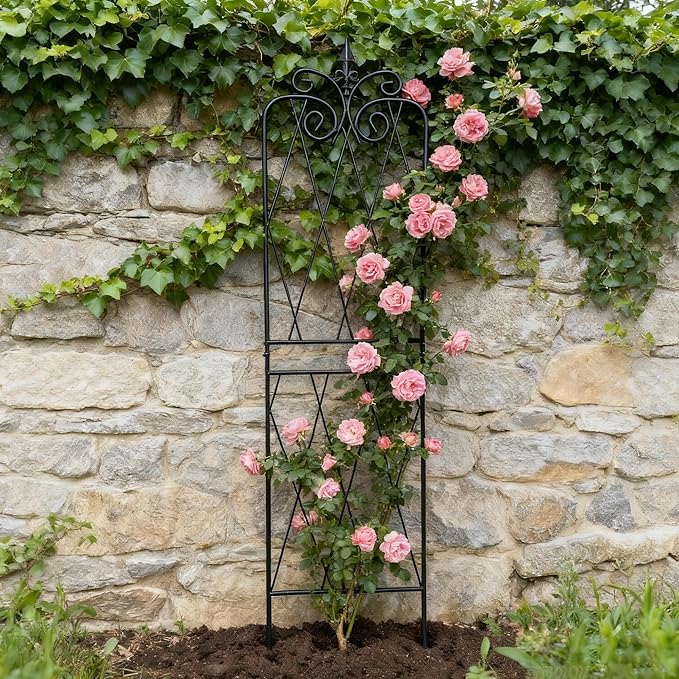 Garden Trellis for Climbing Plants 59inch x15inch Rustproof Metal Vine Trellises for Outdoor Climbing Plants Support Structures A (150cm) 2Pack