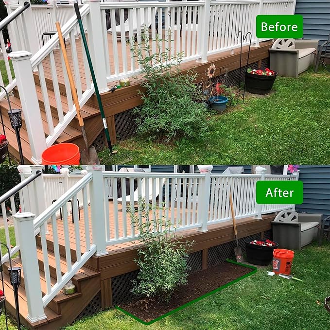 Landscape Edging Border 33 FT 2 Inch Tall with 60 Spikes, Plastic Edging for Landscaping, Garden Edging Border， Flower Bed, Paver and Lawn Edging Border, Green