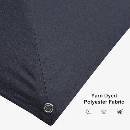 PURPLE LEAF 10 Feet Patio Umbrella Outdoor Cantilever Solar Powered LED Square Umbrella Aluminum Offset Umbrella with 360-degree Rotation for Garden Deck Pool Patio, Grey