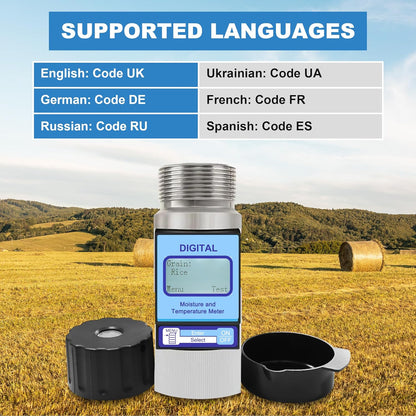 Grain Moisture Meter High Precision Grain Moisture Tester with Moisture & Temperature Display Seed Moisture Meter for 25 Grains Including Wheat, Soybean, Coffee and More