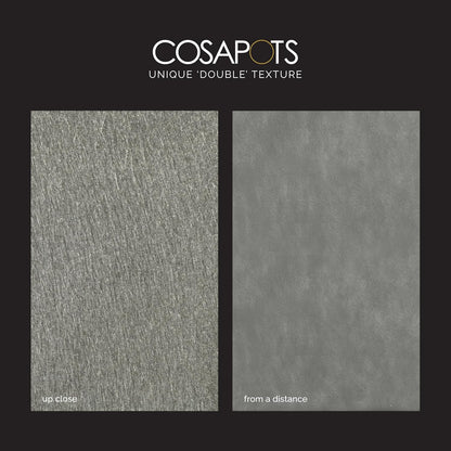 Mondo Large Planter – Grey Stone Finish – Fiberglass Indoor/Outdoor and Weather-Resistant Round Planter (19.7" D x 19.1" H Exterior, 18.5" D x 18.5" H Interior)