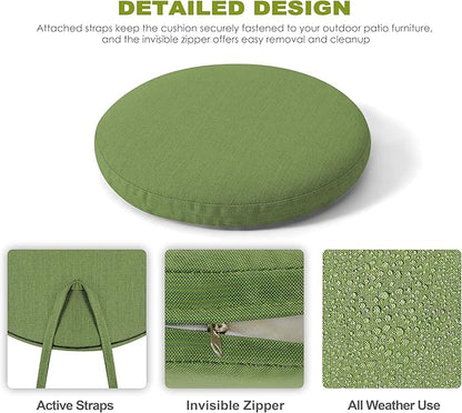 NUU GARDEN 3-Piece Outdoor Patio Bistro Set, Cast Aluminum Table and 2 Chairs with Green Cushions and Umbrella Hole, Weather-Resistant Bistro Set for Balcony, Porch, Garden, Black