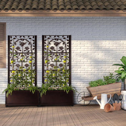 H Potter Trellis Planter Box for Outdoor Plants Privacy Screen for Patio Garden Deck Balcony