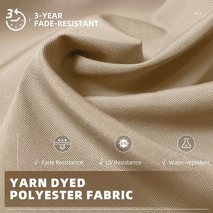 PURPLE LEAF 10' X 13' Patio Umbrella Outdoor Cantilever Rectangle Umbrella Aluminum Offset Umbrella with 360-degree Rotation for Garden Deck Pool Patio, Beige