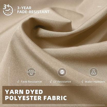 PURPLE LEAF 10' X 13' Patio Umbrella Outdoor Cantilever Rectangle Umbrella Aluminum Offset Umbrella with 360-degree Rotation for Garden Deck Pool Patio, Beige