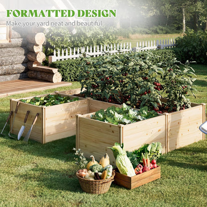PaPaJet Wooden Raised Garden Bed for Outdoor, Deep Large Planter Box for Gardening, Vegetables, Flowers, Herbs（7.5× 6.0× 1.6FT）