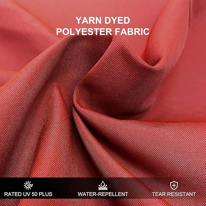 PURPLE LEAF 10 FT Cantilever Patio Umbrellas with Base Included, Large Square Offset Umbrella with 360° Rotation, Outdoor Aluminum Pool Umbrella for Pool Lawn Garden, Brick Red