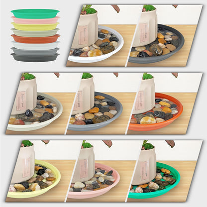 12Pcs Colourful Plant Saucer, 6 8 10 Inch Durable Plastic Plant Tray, Round Plant Pot Saucers, Drip Tray for Indoor and Outdoor Garden, Dark Gray