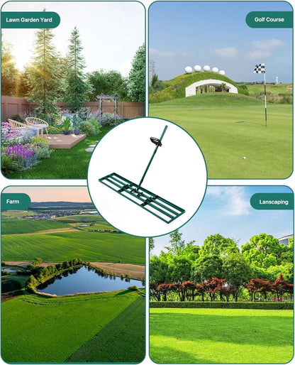 Lawn Leveling Rake 48x10'', Yard Leveling Rake with 78'' Back-Saving Adjustable Handle, Stainless Steel Lawn Leveler Tool for Garden, Backyard, Farm, Golf Course