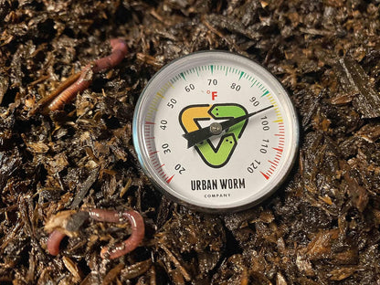 Urban Worm Soil Thermometer - 5-in Stainless Steel Stem - Perfect for Gardening & Worm Bin