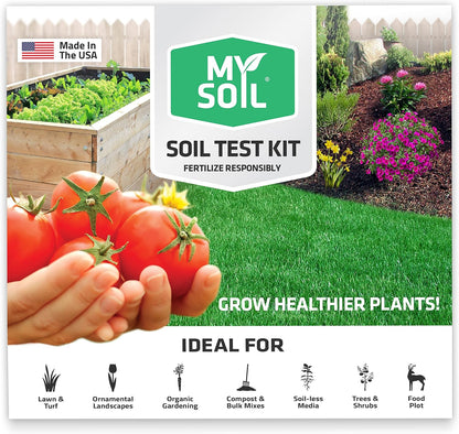 MySoil Soil Test Kit, Unlock Your Lawn & Garden Potential, Complete & Accurate Nutrient and pH Analysis with Recommendations Tailored to Your Soil and Plant Needs