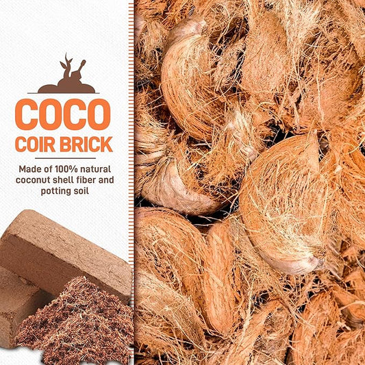 3-Pack Coco Coir Bricks, Premium Organic Peat Moss Mix for Plants, Low EC & pH Balance, Fiber Coconut Husk. Ideal for Gardening, Potting Soil & Substrate