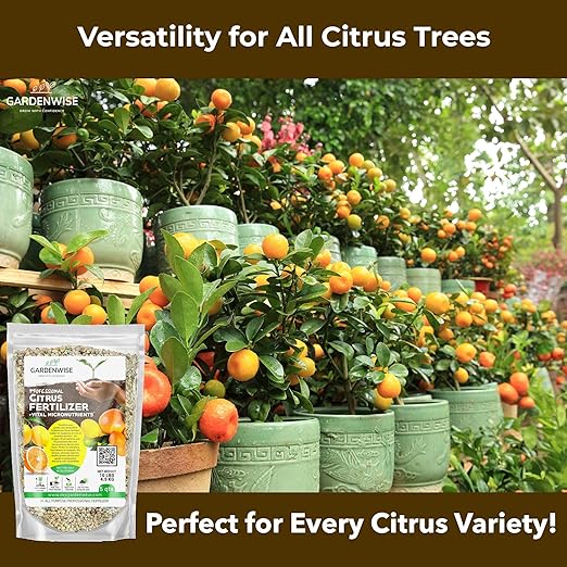 Professional Citrus Fertilizer + Vital Micronutrients; Perfect Balanced NPK for All Citrus; for Indoor and Outdoor Plants; Orange, Lime, Avocado and Lemon Tree Fertilizer (5 QUARTS)