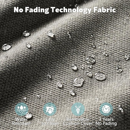 4-Piece Wicker Patio Furniture Set, All-Weather Rattan Conversation Bistro Loveseat Chair and Table Set for Backyard, Balcony and Deck with Soft Cushions and Metal Table(Dark Gray)