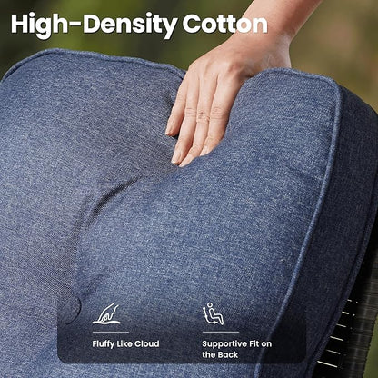 ovios 7 Pieces Patio Furniture Set, Outdoor Wicker Sofa with Swivel Chairs, Coffee Table, All Weather High Back Rattan Loveseat Couch with Comfy Cushions, Denim Blue