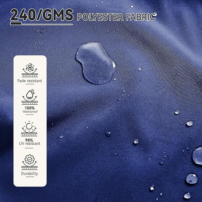 9' X 12' Cantilever Patio Umbrella with Base Included 360°Rotation Rectangular Outdoor Large Offset Umbrellas Heavy Duty Windproof for Garden Deck Pool, Navy