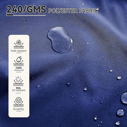 9' X 12' Cantilever Patio Umbrella with Base Included 360°Rotation Rectangular Outdoor Large Offset Umbrellas Heavy Duty Windproof for Garden Deck Pool, Navy