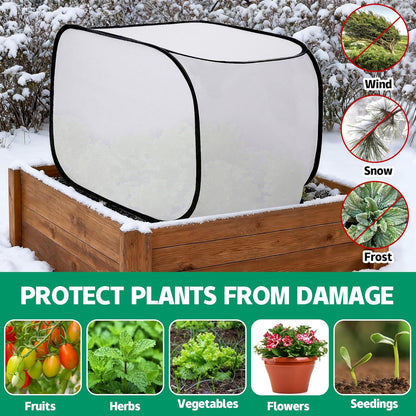 23" x 17" x 17" Pop up Rectangular Frost Protection Plant Cover, Winter Garden Plants Freeze Protection Tent, Warm Garden Bed Plant Protector Enclosure for Snow Frost Protection Indoor & Outdoor