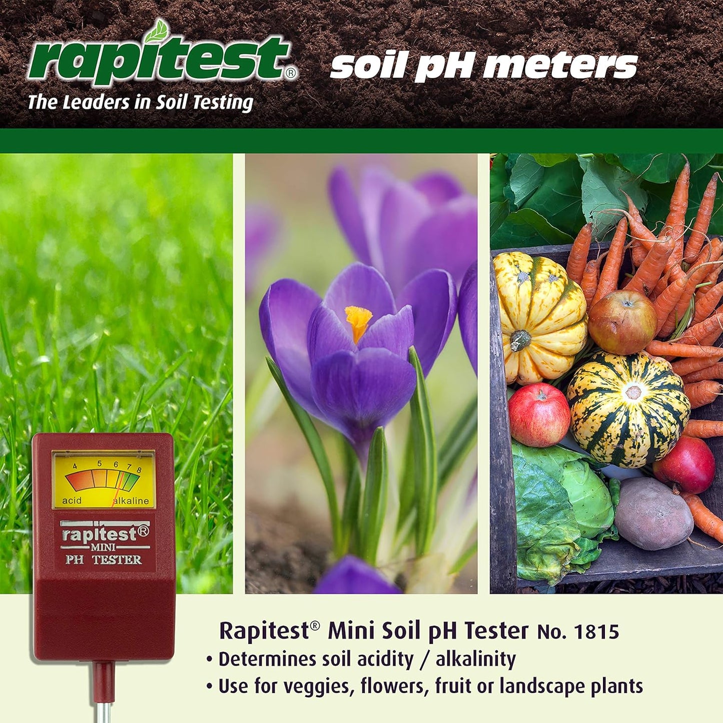 Luster Leaf 716753 Soil pH Tester 1815 Rapitest Mini, Steel